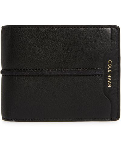 Cole Haan Butted Seam Leather Passcase - Black