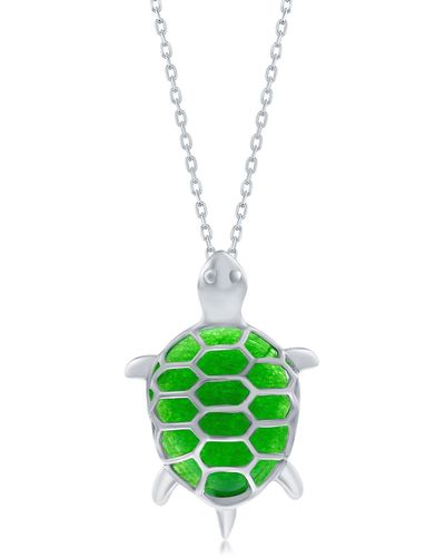 Simona Jade Turtle Pendant Necklace - Green