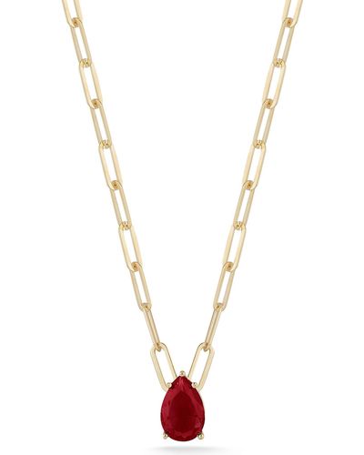 Glaze Jewelry Gold Vermeil Teardrop Pendant Necklace - Metallic