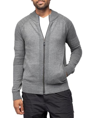 Xray Jeans Full-zip Sweater Jacket - Gray