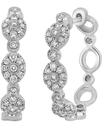 Bony Levy Maya Diamond Hoop Earrings - White