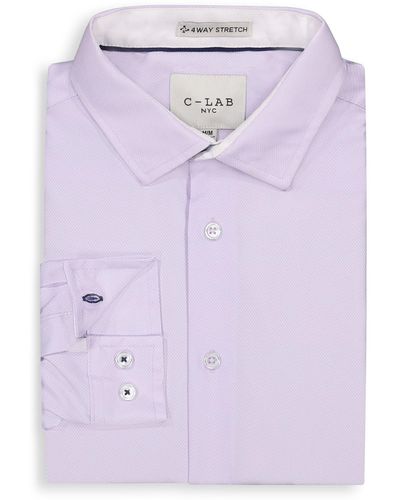 C-LAB NYC Solid 4-way Stretch Dress Shirt In 56 Lavender At Nordstrom Rack - Purple
