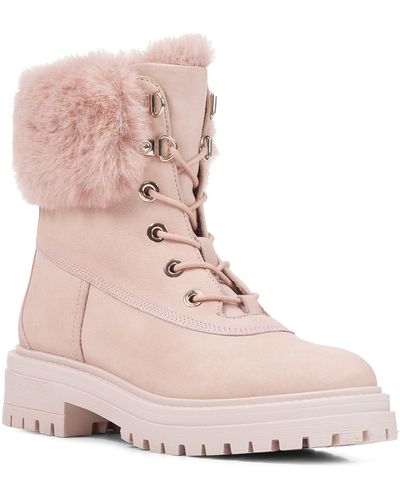 Geox Iridea Faux Fur Trim Winter Boot - Pink