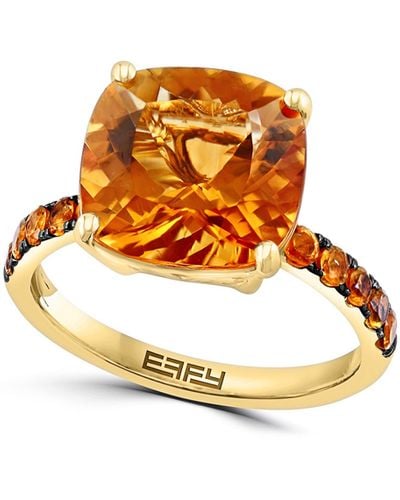 Effy 14k Yellow Gold Citrine Ring - Orange
