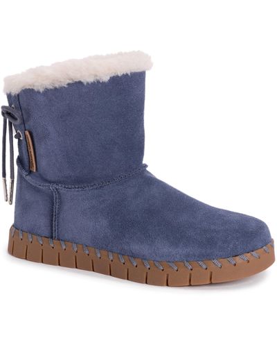 Muk Luks Albany Faux Shearling Lined Boot - Blue