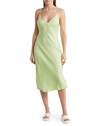 RVCA Oh Lord Gingham Slipdress - Green
