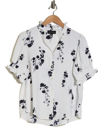 Premise Studio Floral Puff Sleeve Top - White