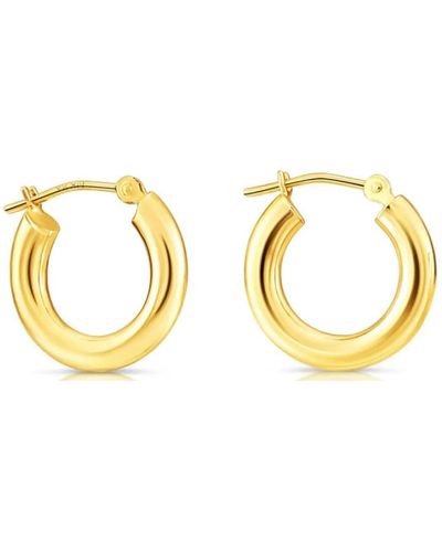 A.m. A & M 14k Gold 15mm Chunky Hoop Earrings - Metallic