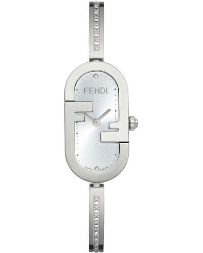 Fendi O'lock Swiss Quartz Diamond Bracelet Watch - White