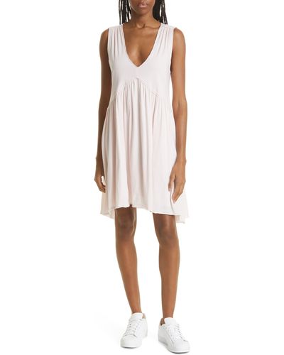 ATM V-neck Cotton Jersey Dress - White