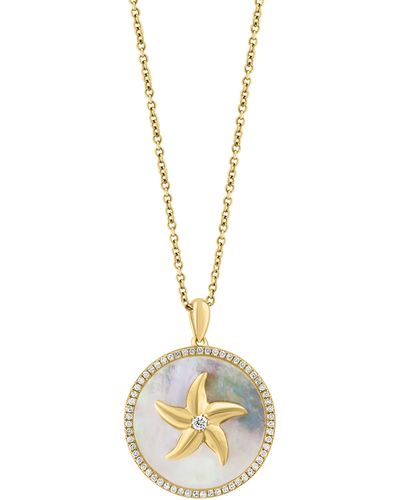 Effy Seaside 14K Two-Tone Gold Diamond Starfish Pendant – effyjewelry.com