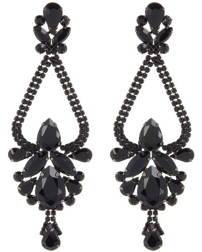 Tasha Chandelier Crystal Earrings - Black
