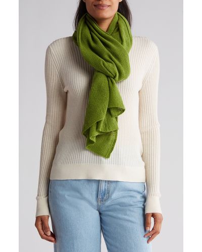 Portolano Cashmere Knit Wrap Scarf - Green