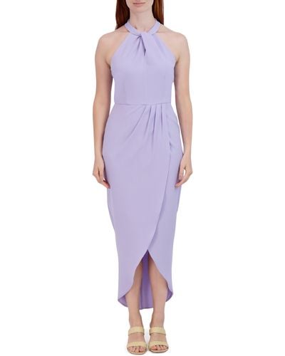 Julia Jordan Knot Neck Halter Dress - Purple