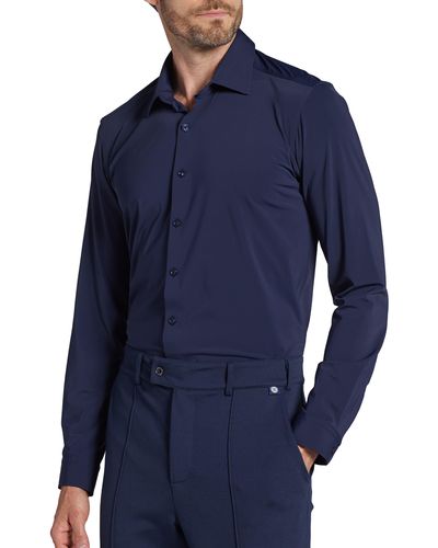 PINOPORTE Luciano Button Front Shirt - Blue