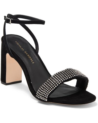 Loeffler Randall Shay Crystal Embellished Ankle Strap Sandal - Black