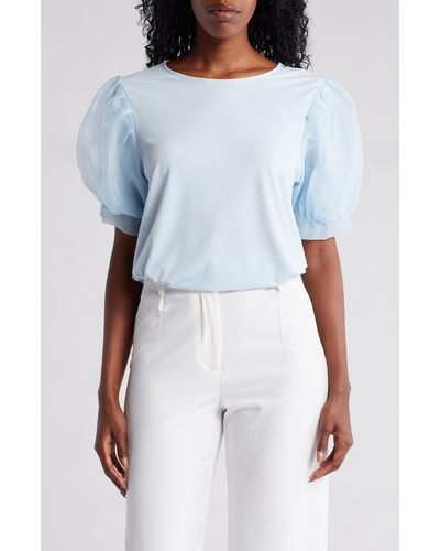 Adrianna Papell Knit Moss Crepe Top - White