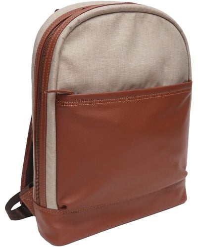 Boconi Recycled Polyester & Leather Backpack - Brown
