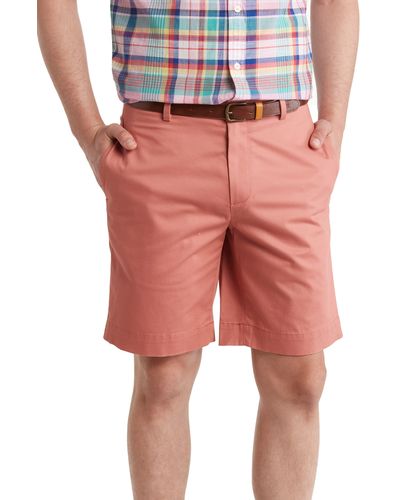 Brooks Brothers Flat Front Stretch Advantage Chino Shorts - Red