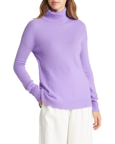Nordstrom Cashmere Turtleneck Sweater - Purple