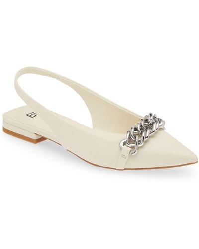 BP. Camille Pointed Toe Slingback Flat - White