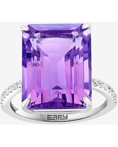 Effy Sterling Silver Amethyst & White Topaz Ring - Purple