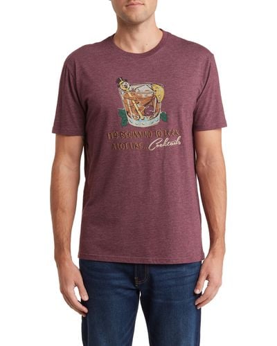 Lucky Brand Cocktail Time Graphic T-shirt - Purple