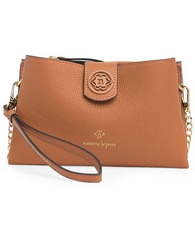Nanette Lepore Daisy Print Wallet On A Chain In Tan At Nordstrom Rack - Brown