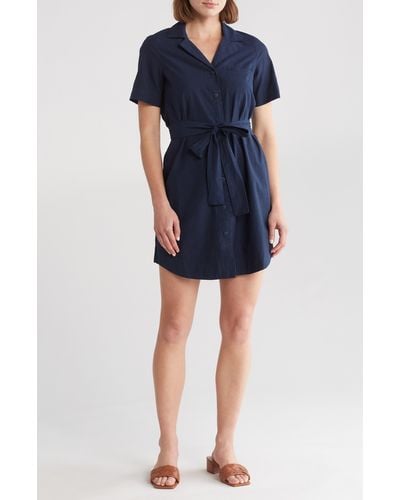 French Connection Alania Tie Waist Shirtdress - Blue