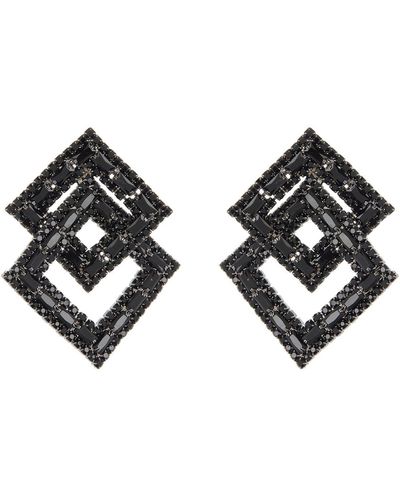 Tasha Interlocking Square Statement Earrings - Black