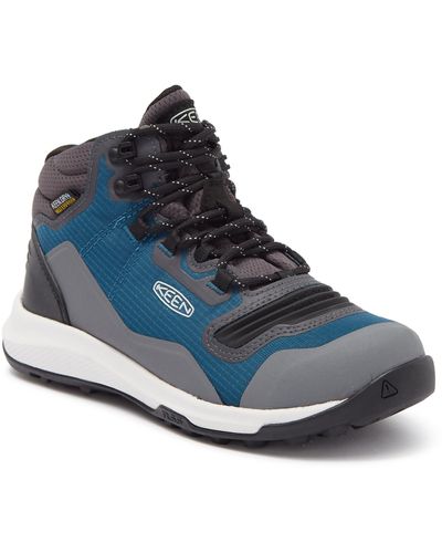 Keen Tempo Flex Waterproof Mid Hiking Boot In Blue Coral/star White At Nordstrom Rack