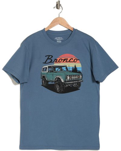 American Needle Bronco Cotton Graphic T-shirt - Blue