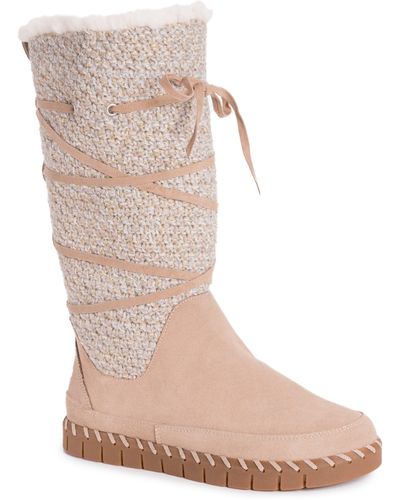 Muk Luks Flexi Faux Shearling Lined Boot - Pink