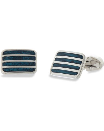 Duchamp Striped Cuff Links - Blue