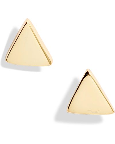 Argento Vivo Sterling Silver Triangle Stud Earrings - Metallic