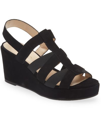 Pelle Moda Kym Platform Wedge Sandal - Black