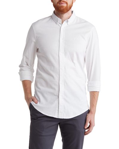 14th & Union Stretch Cotton Oxford Button-down Shirt - White