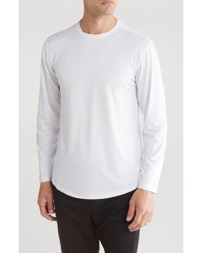 Kenneth Cole Crewneck Long Sleeve Active T-shirt - White