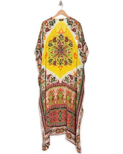 Shahida Parides 3-way Convertible Long Lace-up Caftan Dress In Lemon Drop At Nordstrom Rack - Multicolor