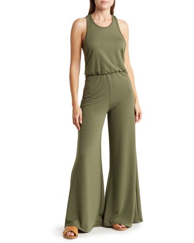 Go Couture Keyhole Back Jumpsuit - Green