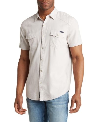 Lucky Brand Western Workwear Short Sleeve Shirt - White