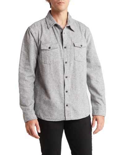 Slate & Stone Cotton Flannel Shirt Jacket - Gray