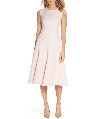 Eliza J Fringe Hem A-line Dress - Pink
