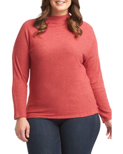 Tart Collections Deb Ribbed Long Sleeve Top - Red