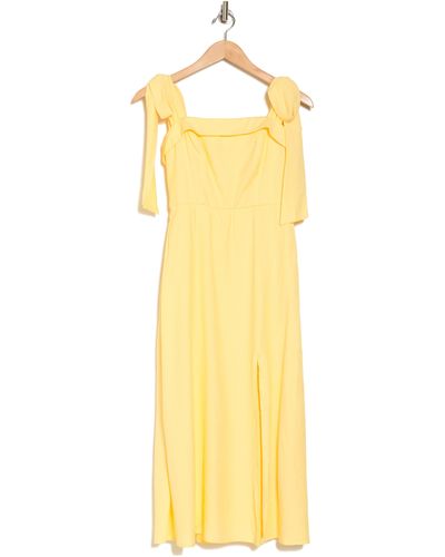 ROW A Tie Strap Midi Dress - Yellow