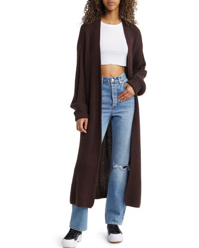 TOPSHOP Open Front Maxi Cardigan - Blue