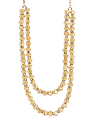 Tasha Layered Beaded Necklace - Metallic