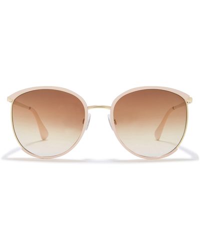 Vince Camuto 57mm Metal Oval Sunglasses - White