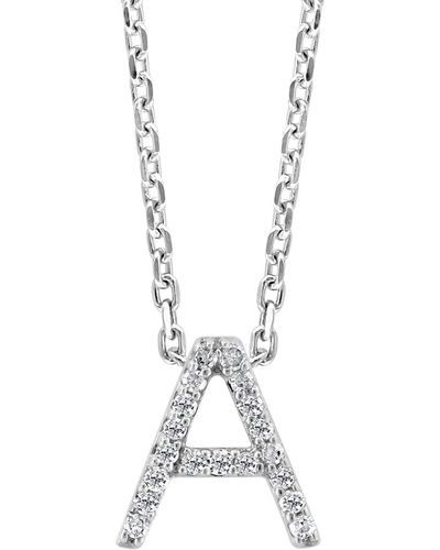 Effy Sterling Silver Pavé Diamond 'b' Initial Pendant Necklace - White