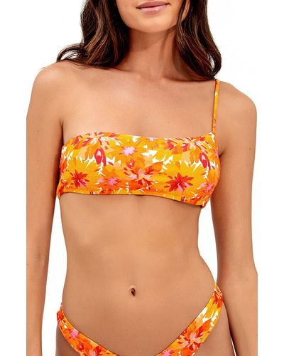 ViX Lowana Floral Single Strap Bikini Top - Orange